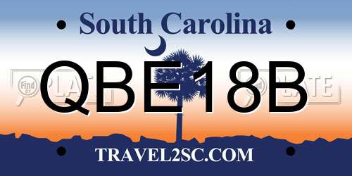 QBE18B South Carolina License Plate