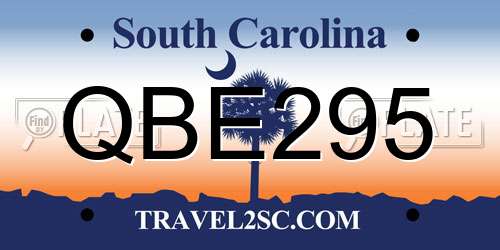 QBE295 South Carolina License Plate