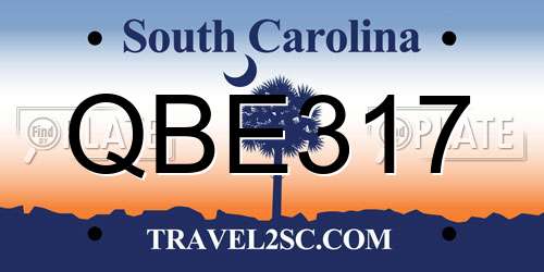 QBE317 South Carolina License Plate