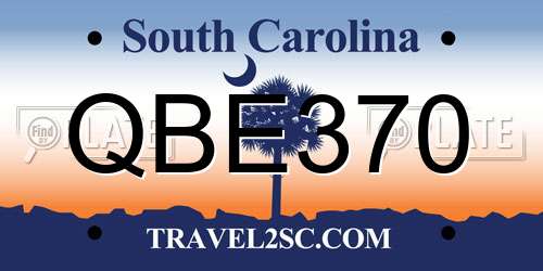 QBE370 South Carolina License Plate