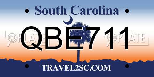 QBE711 South Carolina License Plate
