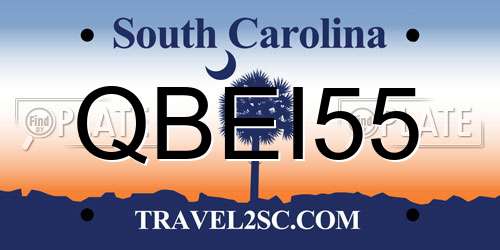 QBEI55 South Carolina License Plate