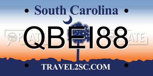 QBEI88 South Carolina License Plate