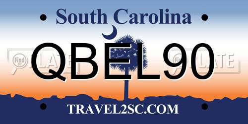QBEL90 South Carolina License Plate