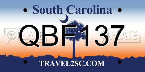QBF137 South Carolina License Plate