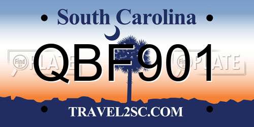 QBF901 South Carolina License Plate