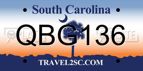QBG136 South Carolina License Plate
