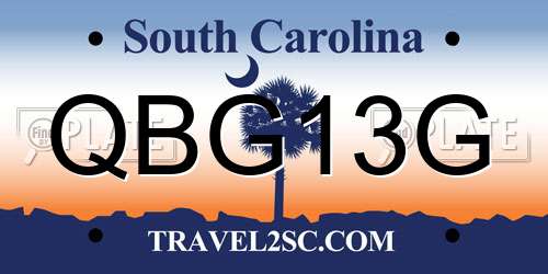 QBG13G South Carolina License Plate
