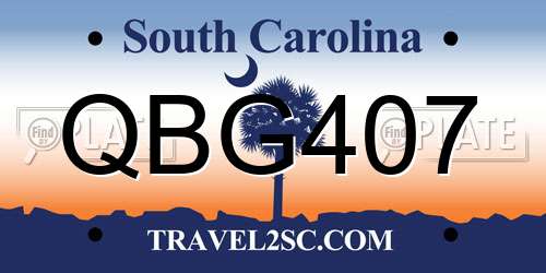 QBG407 South Carolina License Plate