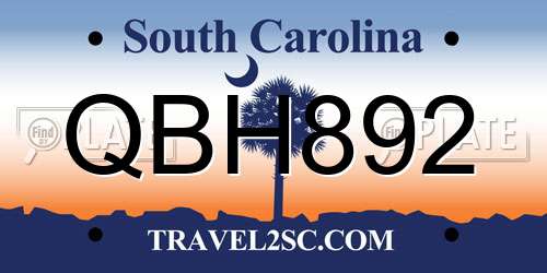 QBH892 South Carolina License Plate