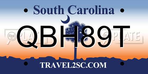 QBH89T South Carolina License Plate