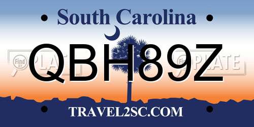 QBH89Z South Carolina License Plate