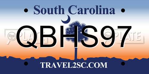 QBHS97 South Carolina License Plate