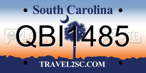 QBI1485 South Carolina License Plate