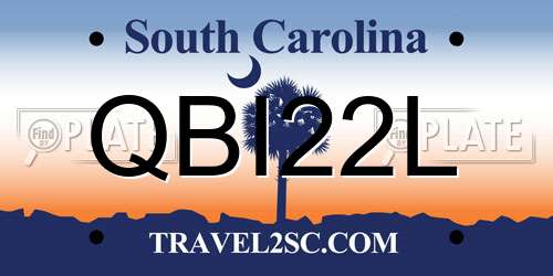 QBI22L South Carolina License Plate