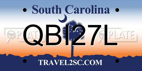 QBI27L South Carolina License Plate
