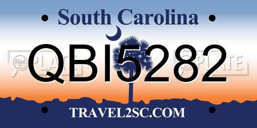 QBI5282 South Carolina License Plate