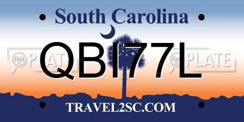 QBI77L South Carolina License Plate