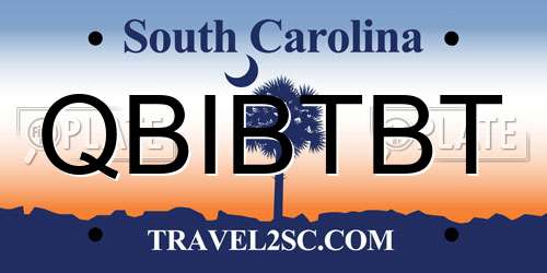 QBIBTBT South Carolina License Plate