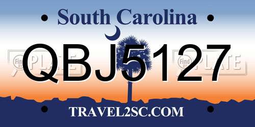 QBJ5127 South Carolina License Plate
