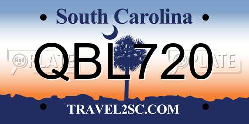 QBL720 South Carolina License Plate