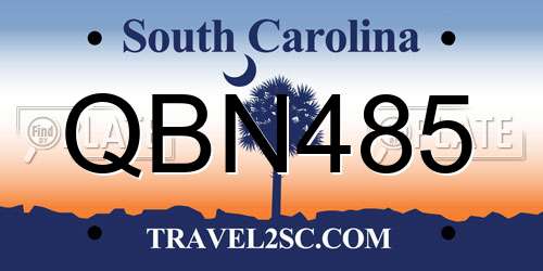 QBN485 South Carolina License Plate
