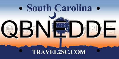 QBNEDDE South Carolina License Plate