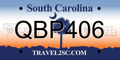 QBP406 South Carolina License Plate