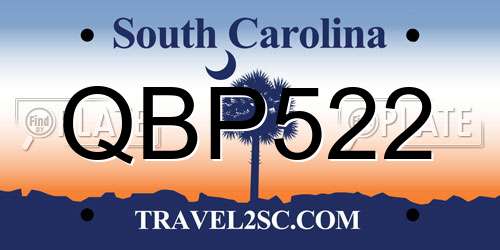QBP522 South Carolina License Plate