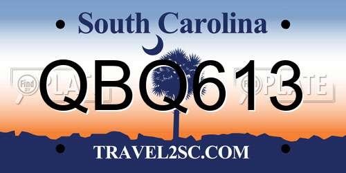 QBQ613 South Carolina License Plate