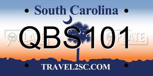 QBS101 South Carolina License Plate