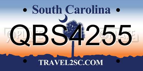 QBS4255 South Carolina License Plate