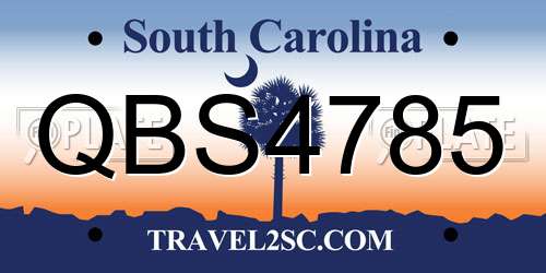 QBS4785 South Carolina License Plate