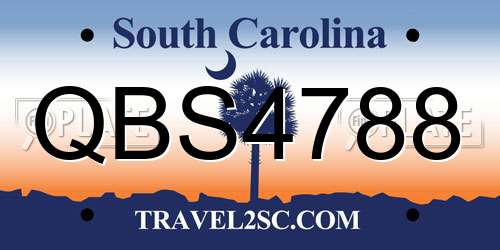 QBS4788 South Carolina License Plate