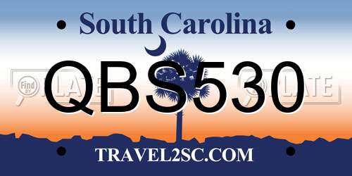 QBS530 South Carolina License Plate