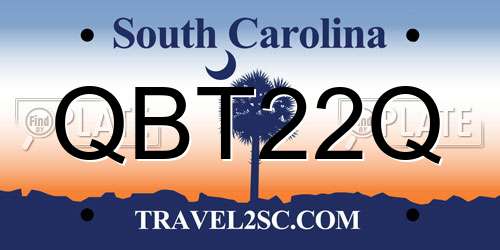 QBT22Q South Carolina License Plate