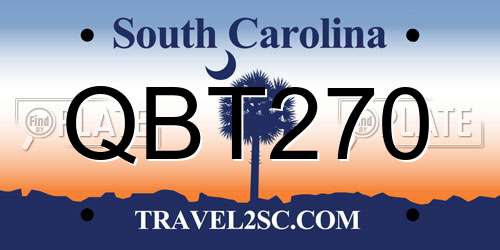 QBT270 South Carolina License Plate