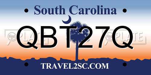 QBT27Q South Carolina License Plate