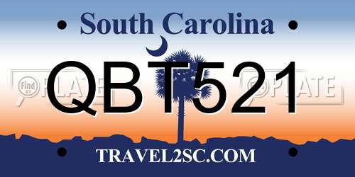 QBT521 South Carolina License Plate