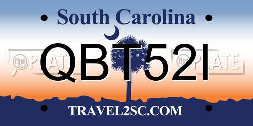 QBT52I South Carolina License Plate