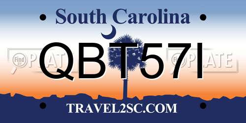QBT57I South Carolina License Plate