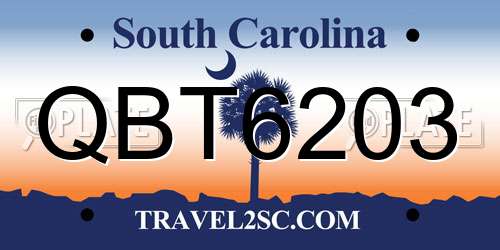 QBT6203 South Carolina License Plate