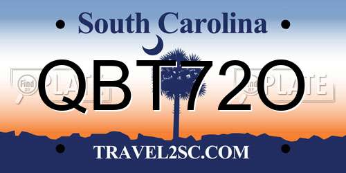 QBT72O South Carolina License Plate