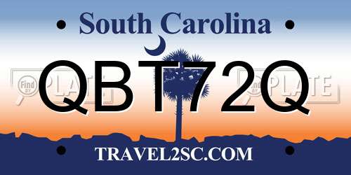 QBT72Q South Carolina License Plate