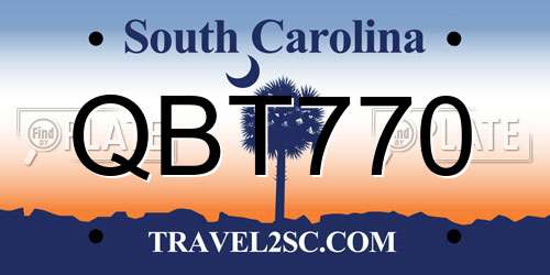 QBT770 South Carolina License Plate