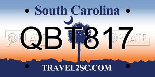 QBT817 South Carolina License Plate