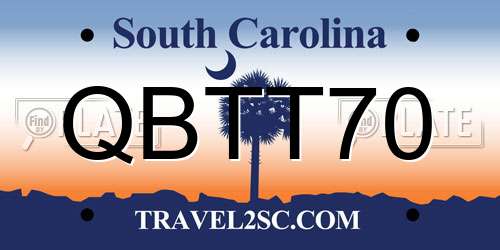 QBTT70 South Carolina License Plate