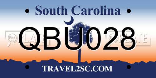 QBU028 South Carolina License Plate