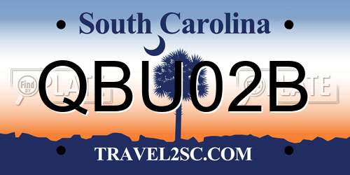 QBU02B South Carolina License Plate