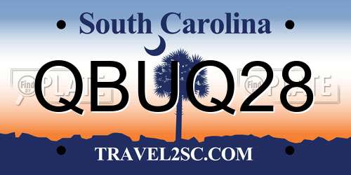QBUQ28 South Carolina License Plate